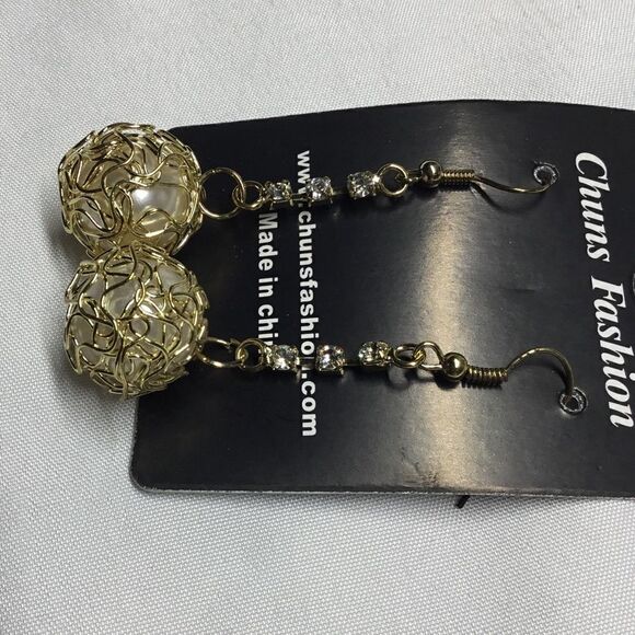 Art Inspired Imitation Pearl Dangle Earrings (H15) - Picture 2 of 5